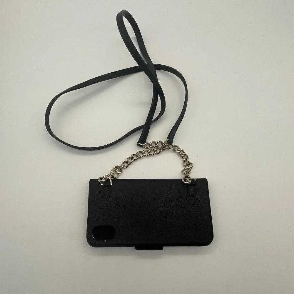 Kate Spade Saffiano Leather iPhone X Crossbody Wallet – Black